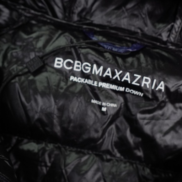 BCBGMAXAZRIA Packable Premium Down Jacket Womens Medium Blue Saphire Puffer - Picture 4 of 15